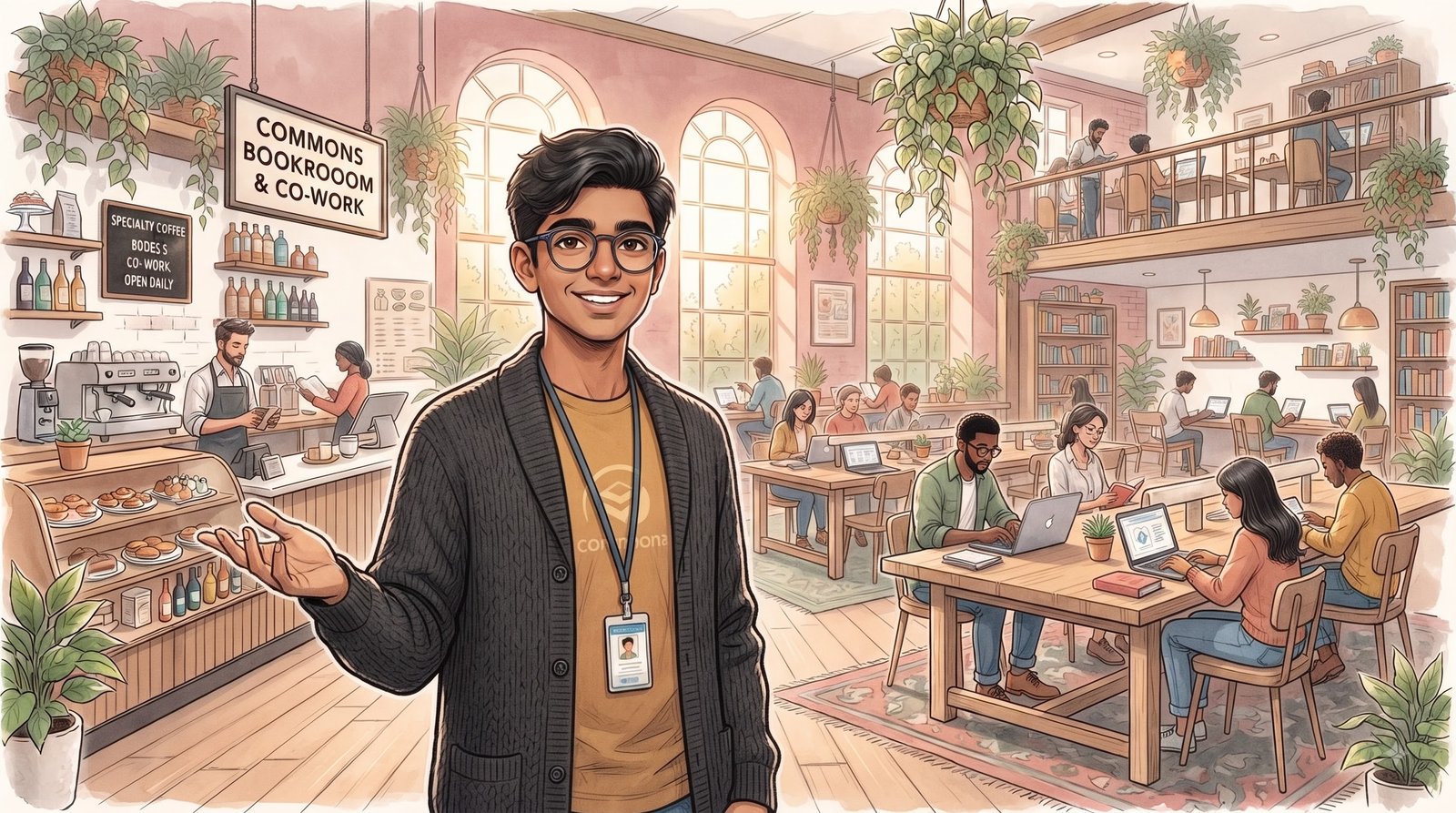 Hybrid Co-Working & Book Café